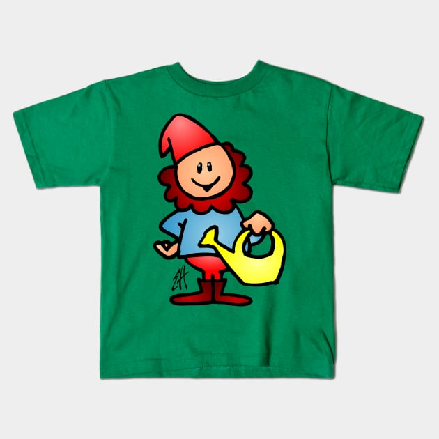 Garden gnome Kids T-Shirt by Cardvibes
